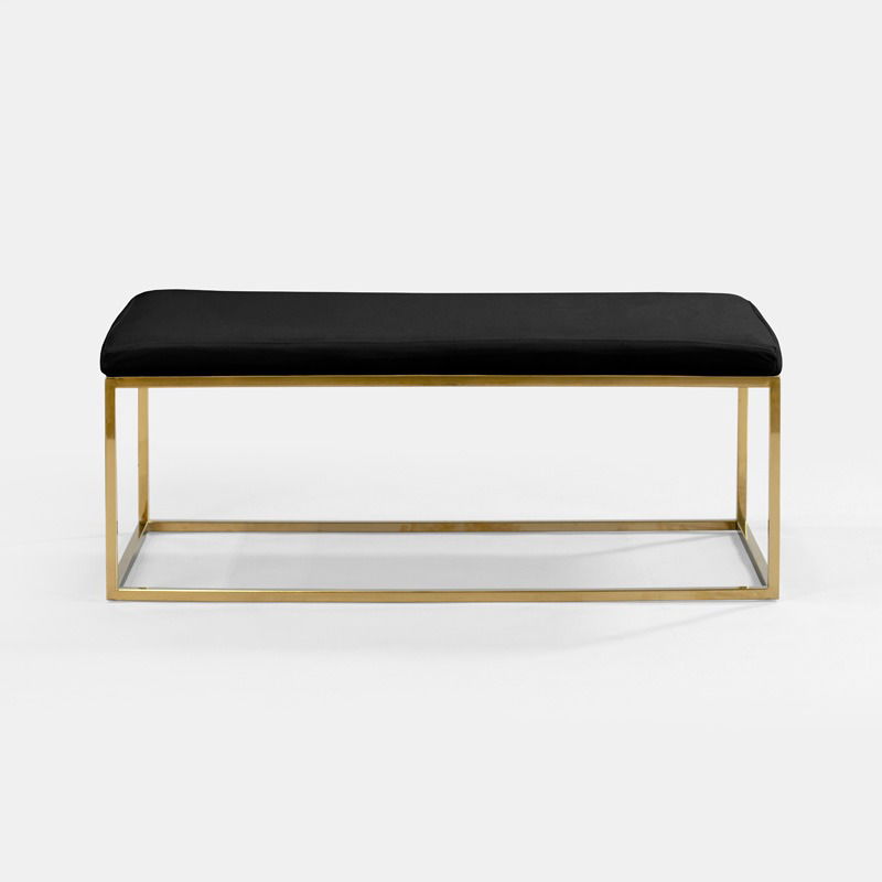 Black Berlin Rectangular Ottoman