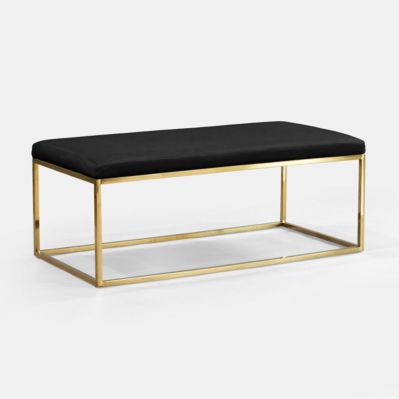 Black Berlin Rectangular Ottoman
