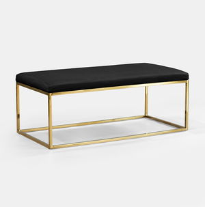 Black Berlin Rectangular Ottoman