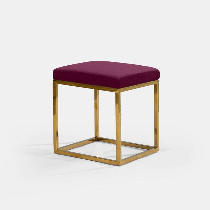 Eggplant Berlin Square Ottoman