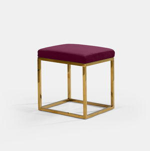 Eggplant Berlin Square Ottoman