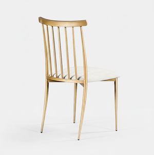 Gold Lucca Chair - White Velvet Seat