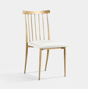 Gold Lucca Chair - White Velvet Seat