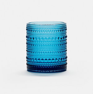 Blue Hobnail Rocks Glass