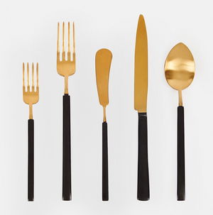 Black & Gold Benjamin Flatware