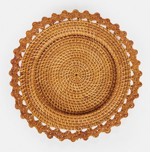 Honey Palm Rattan Charger