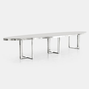 Silver Bilbao Oval Table