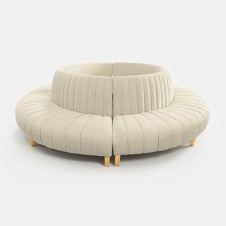 Oatmeal Ellison Sofa Curved Out - view 3