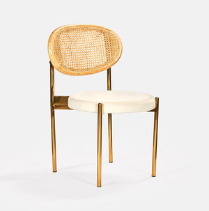 Gold Jaz Chair - Natural Cane Back
