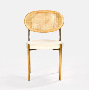 Gold Jaz Chair - Natural Cane Back