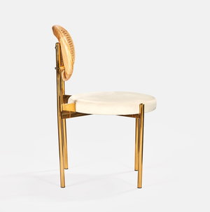 Gold Jaz Chair - Natural Cane Back