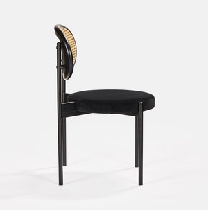 Black Jaz Chair - Black Cane Back