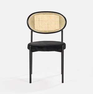 Black Jaz Chair - Black Cane Back