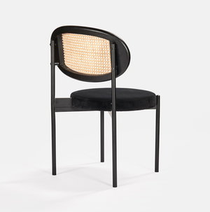 Black Jaz Chair - Black Cane Back