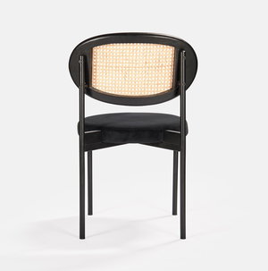 Black Jaz Chair - Black Cane Back
