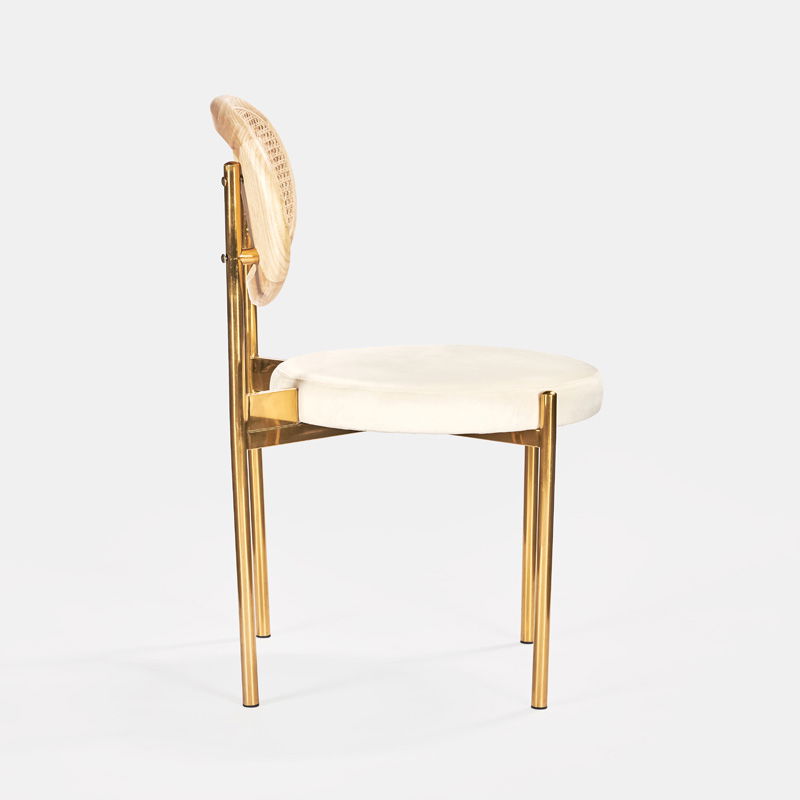 Gold Jaz Chair - Natural Cane Back - view 3 of 5