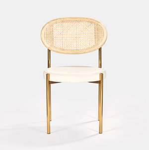 Gold Jaz Chair - Natural Cane Back
