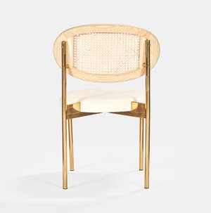 Gold Jaz Chair - Natural Cane Back